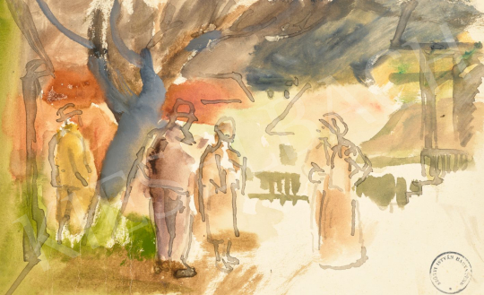  Szőnyi, István - Radiant Sunshine (Zebegény, People Conversing) | 80th Spring Auction auction / 152 Lot