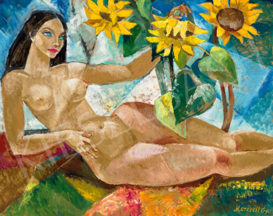 Marczell, György - Blue-Eyed Reclining Female Nude | 80th Spring Auction auction / 166 Lot