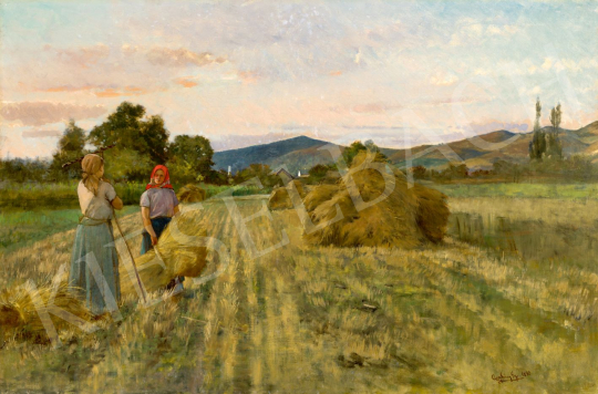  Aggházy, Gyula - Hay Gatherers (Bell Tolls Afar), 1890 | 80th Spring Auction auction / 188 Lot