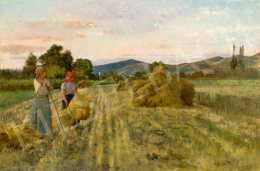  Aggházy, Gyula - Hay Gatherers (Bell Tolls Afar), 1890 