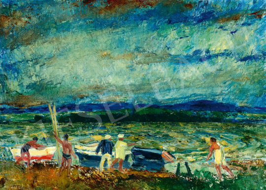  Vaszary, János - Oarsmen at Lake Balaton (Balaton Shore), early 1920s | 80th Spring Auction auction / 193 Lot