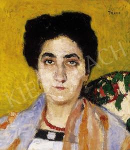 Jávor, Pál - Woman in a Scarf Sitting in an Armchair 