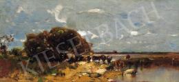 Mészöly, Géza - Waterside landscape with Clouds 