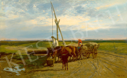  Lotz, Károly - Resting by the Well (Hungarian Landscape), 1870s 