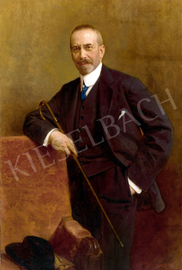  Benczúr Gyula - Elegáns úr sétapálcával, 1918 