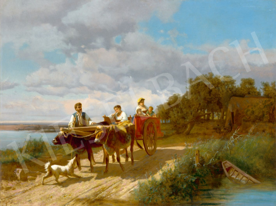 Markó András - Hazafelé (Tisza-part), 1883 | 80. tavaszi aukció aukció / 271 tétel