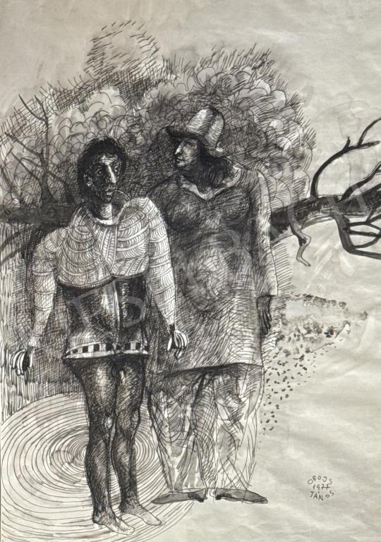 For sale Orosz, János - A Couple in Love by a Tree, 1977 's painting