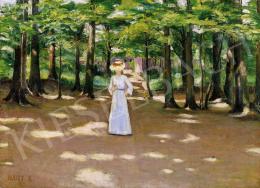 Signed Nagy K. - Lady in a Hat in a Park, 1907 