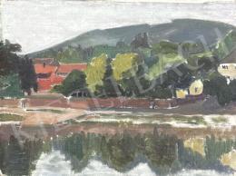 Unknown painter - A small town on the riverbank  