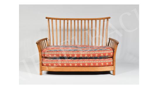 For sale  Unknown Creator - 20th-century French oak sofa with slatted back and sides 's painting