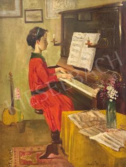 Lakos, Alfréd - At the Piano, 1913  