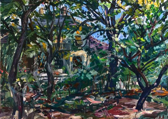 For sale  Orosz, Gellért - In a flower garden 's painting