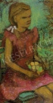  Modok, Mária (Czóbel Béláné) - Girl with a Fruit Basket | 4th Auction auction / 212 Lot