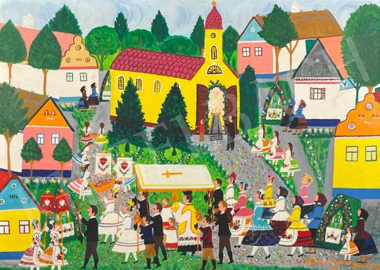 Eladó Gubányi Imréné - Úrnapi körmenet, 1981 festménye