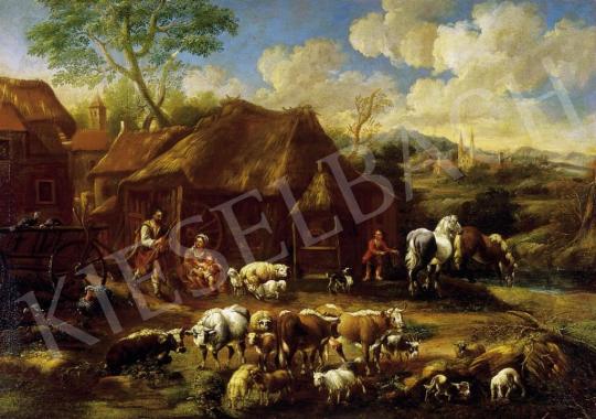 Ismeretlen olasz festő, 18. század - Parasztház udvara | 4. Aukció aukció / 225 tétel