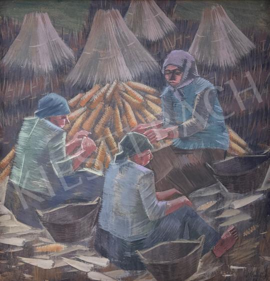 Eladó  Németh József - Kukoricafosztók, 1983 festménye