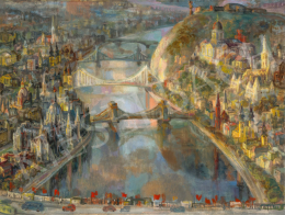  Szabó Vladimir - Budapesti panoráma (Az újjáépült Budapest), 1970 körül 