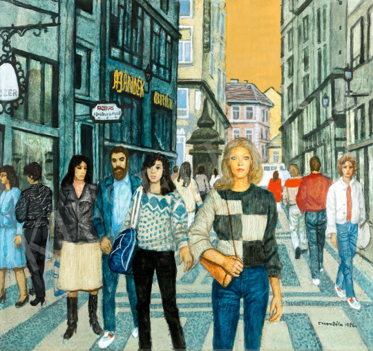  Czene Béla - Pest, Belváros (Haris köz, Ajándék), 1986 | 81. Őszi Aukció aukció / 3 tétel