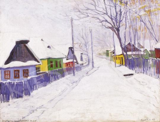  Egyed, Kálmán - Winter Street in Nagybánya | 4th Auction auction / 228 Lot