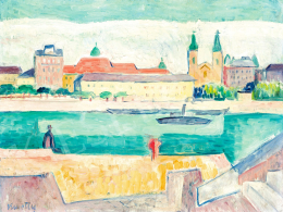  Kmetty János - Pest a budai rakpartról, 1920-as évek második fele 