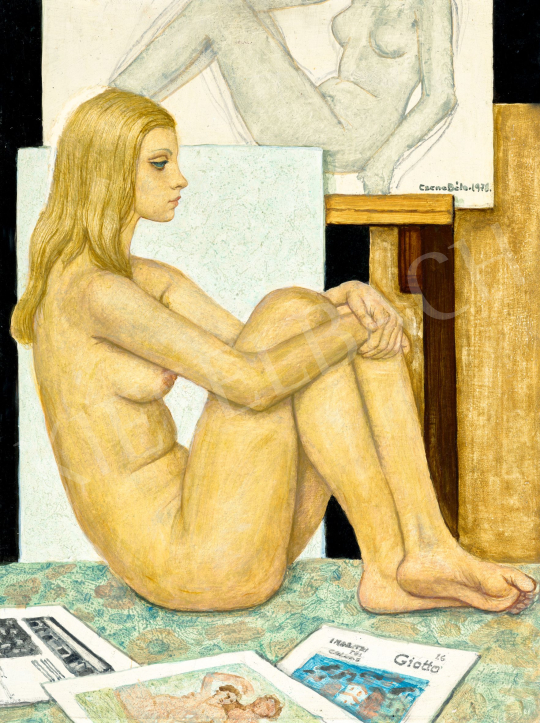  Czene Béla - Ülő akt (Lilla, Giotto), 1978 | 81. Őszi Aukció aukció / 14 tétel