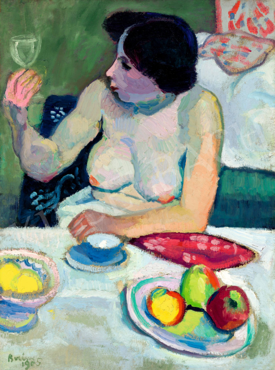  Berény Róbert - Fauve akt, Párizsi modell, (Fauve akt csendélettel, Nő pohárral), 1905 | 81. Őszi Aukció aukció / 59 tétel