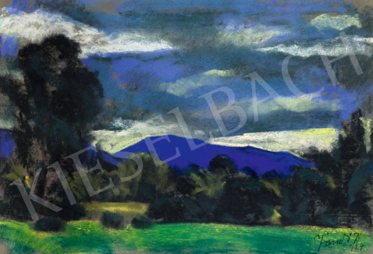  Jándi, Dávid - Bluish Nagybánya Hills, 1927 | 81th Autumn auction auction / 79 Lot