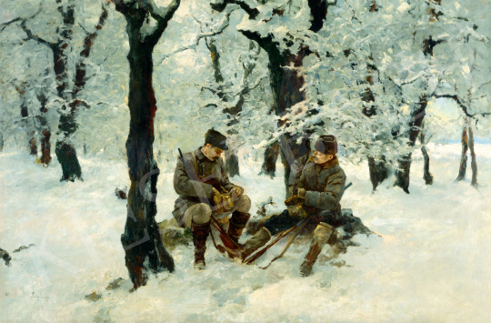 Neogrády, Antal - Winter Hunt, c. 1920 | 81th Autumn auction auction / 88 Lot