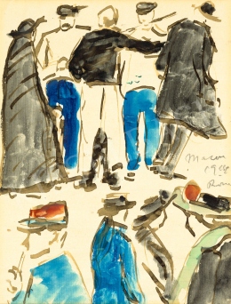 Rippl-Rónai József - Utcai jelenet (Mâcon), 1914 