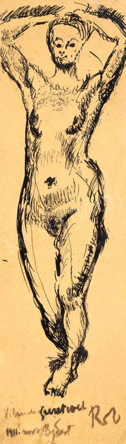  Berény Róbert - Párizsi modell, 1911 körül 
