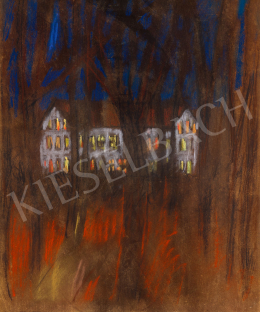 Rippl-Rónai József - A tőketerebesi kastély éjjel, 1900 körül 