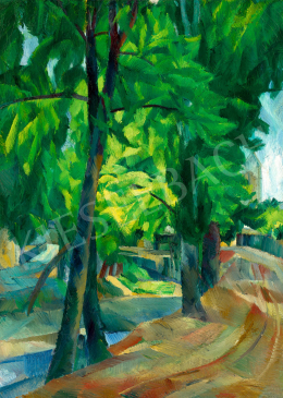  Barcsay Jenő - Fasor napsütötte lombokkal, 1927 körül 