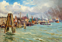 Csuk Jenő - Hamburgi kikötő, 1922 
