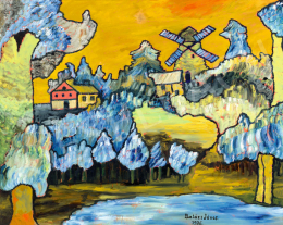  Balázs, János - Landscape with Windmill, 1976 
