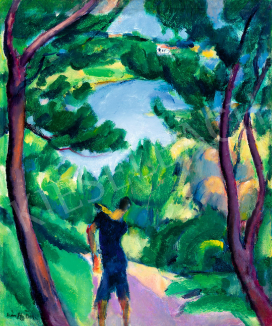  Márffy Ödön - Mediterrán öböl (Kilátás), 1911 körül | 81. Őszi Aukció aukció / 155 tétel