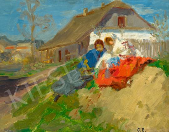 Eladó  Iványi Grünwald Béla - Koratavasz (Nagybányai udvaron), 1900-as évek eleje festménye