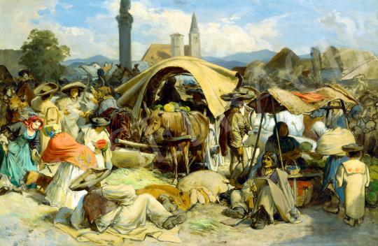 For sale  Laufberger, Ferdinand - Fair Scene (Market in Upper Hungary, Na Slovensku) 's painting