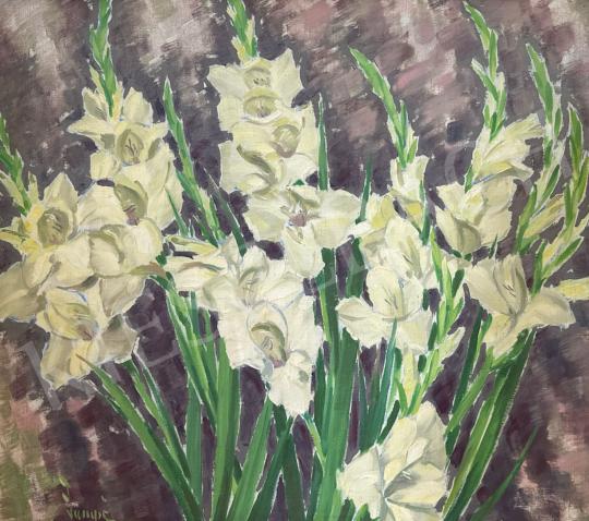 For sale Lampé, Sándor - White gladiolus 's painting