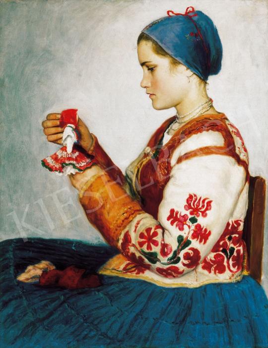  Glatz, Oszkár - Girl with her Doll | 21st Auction auction / 15 Lot