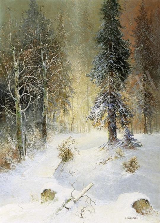 Signed Halgren M. - Snowy Forest | 4th Auction auction / 307a Lot