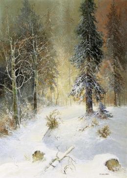 Signed Halgren M. - Snowy Forest 