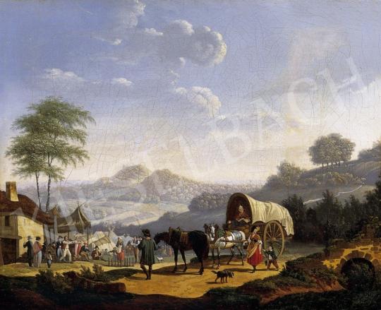 Unknown German painter, 1810 körül - Village Scene | 4th Auction auction / 319 Lot