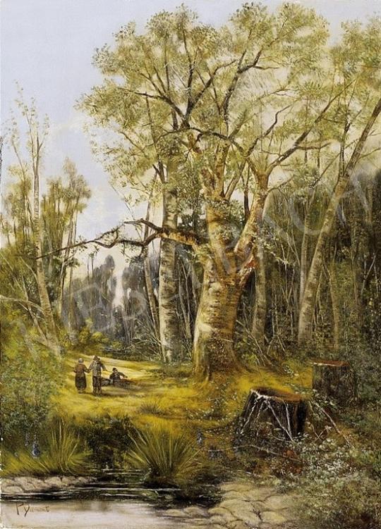  Dumont, Pierre - Tisztás az erdő szélén, rőzseszedőkkel | 4. Aukció aukció / 324 tétel