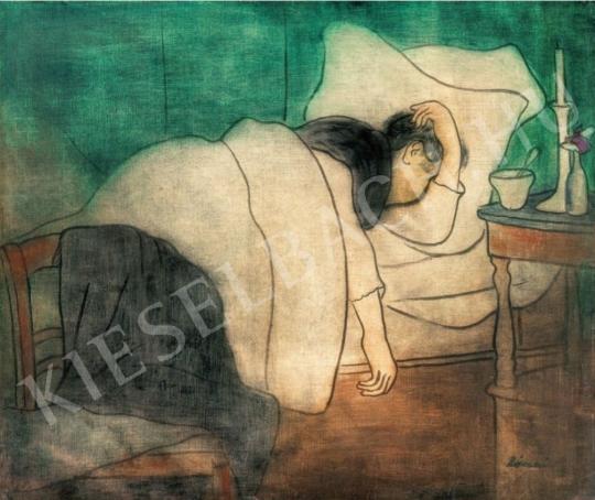 Rippl-Rónai József - Ágyban fekvő nő, 1891 festménye