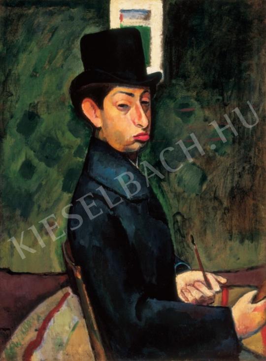 Berény, Róbert - Self-Portrait in a Top-Hat, 1907. painting