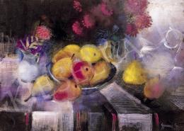 Gyenes, Gitta - Still Life of Pears with Flowers 
