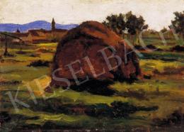 Barkász, Lajos - Nagybánya Landscape with Haystacks 