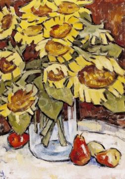 Hajós, Imre László - Still Life of Sunflowers with Pears | 3rd Auction auction / 133 Lot