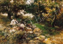 Neogrády, Antal - Girls, Picking Flowers by the Brook 