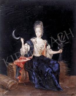 Ismeretlen festő, 18. század - Hölgy kék ruhában 